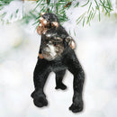 Charming Gorilla Family Kinship Glass Ornament, Mother and Baby Animal Christmas Tree Decor