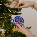 Cosmic Celestial Sugar Skull Ornament, Stellar Christmas Gift and Decor