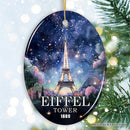 Eiffel Tower Majestic Night View Christmas Ornament, France Souvenir and Gift