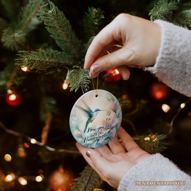 Ethereal Fly with the Hummingbirds Ornament, Remembrance Gift