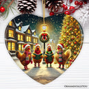 Festive Victorian Chicken Carolers Ornament, Rustic Christmas Gift and Decor