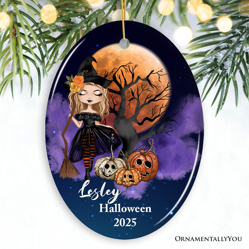 Halloween Witch Besties Personalized Ornament