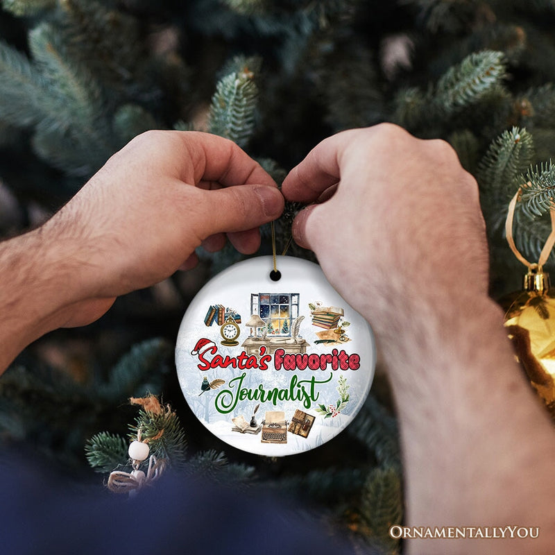 Santa's Favorite Journalist Ornament, Artistic Christmas Appreciation Keepsake