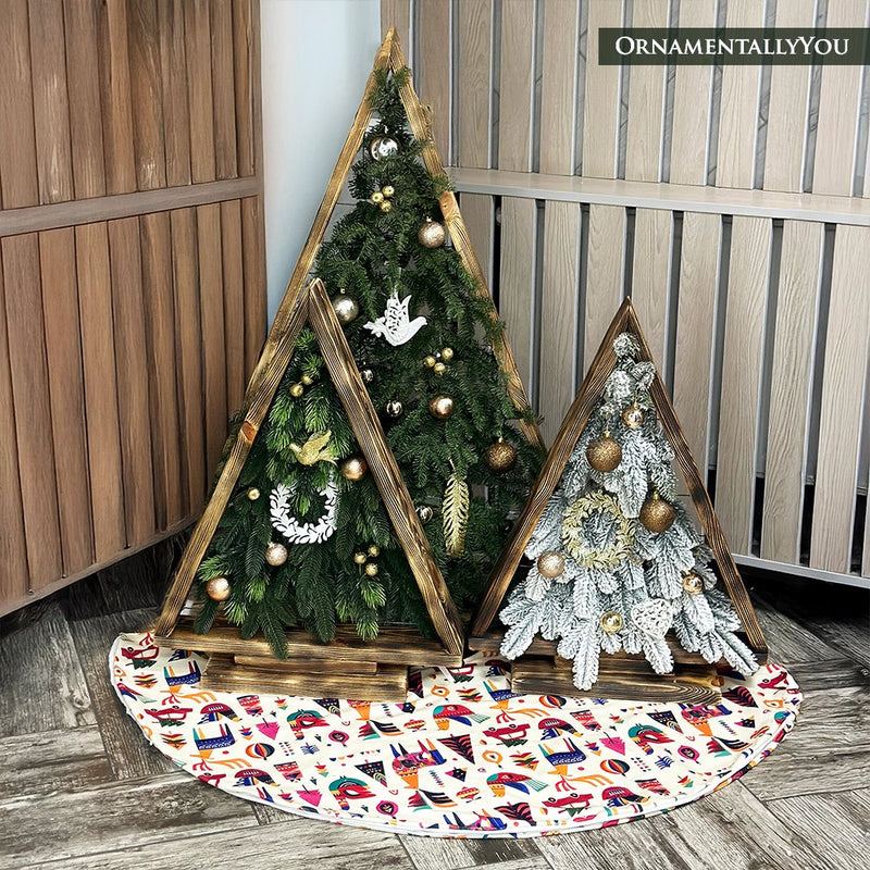 Scandinavian Folk Style Christmas Tree Skirt