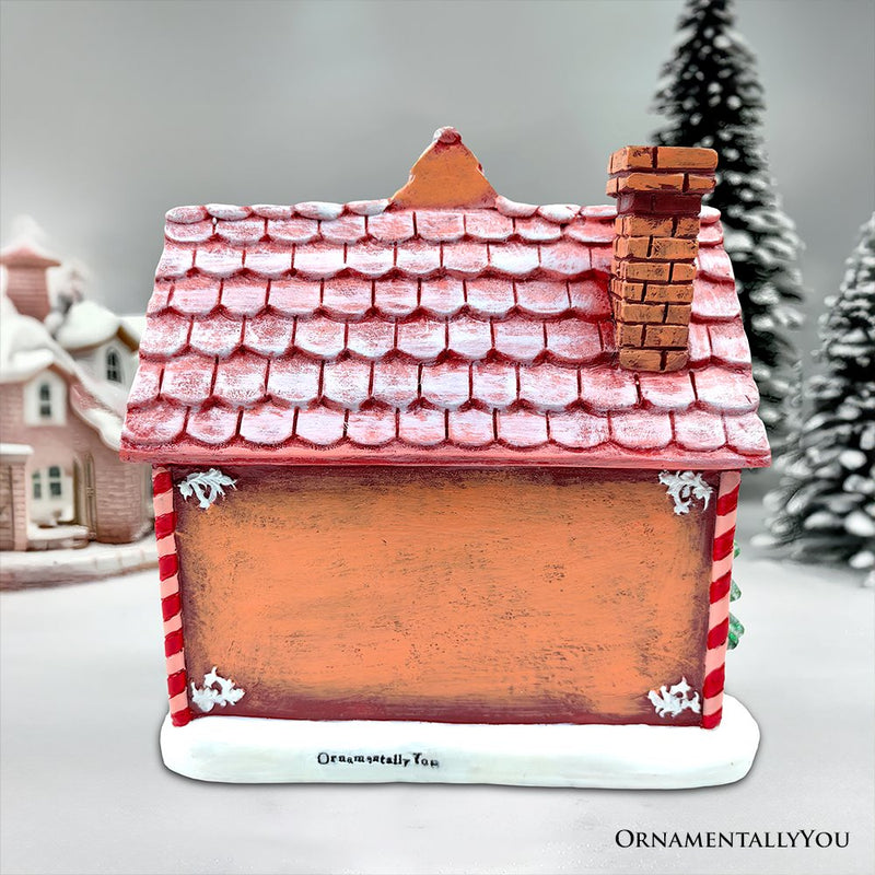 Sparkling Pink Winter Magic LED Gingerbread Home Figurine, 7" Lighted Christmas Decoration Decor