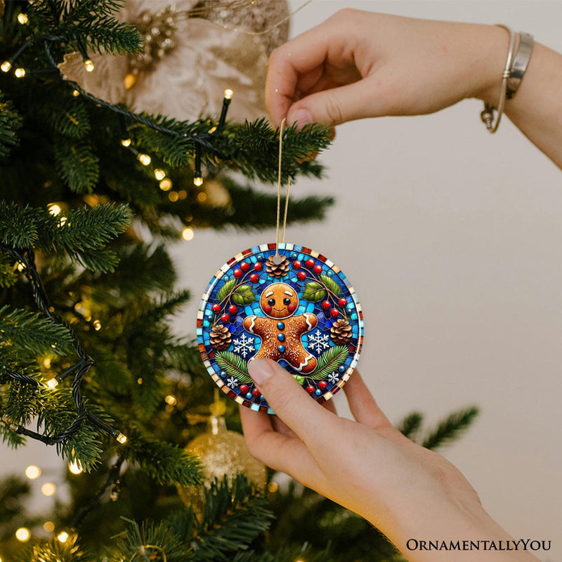 Winter Woodland Gingerbread Man Ornament, Cozy Yuletide Companion for Christmas Decor