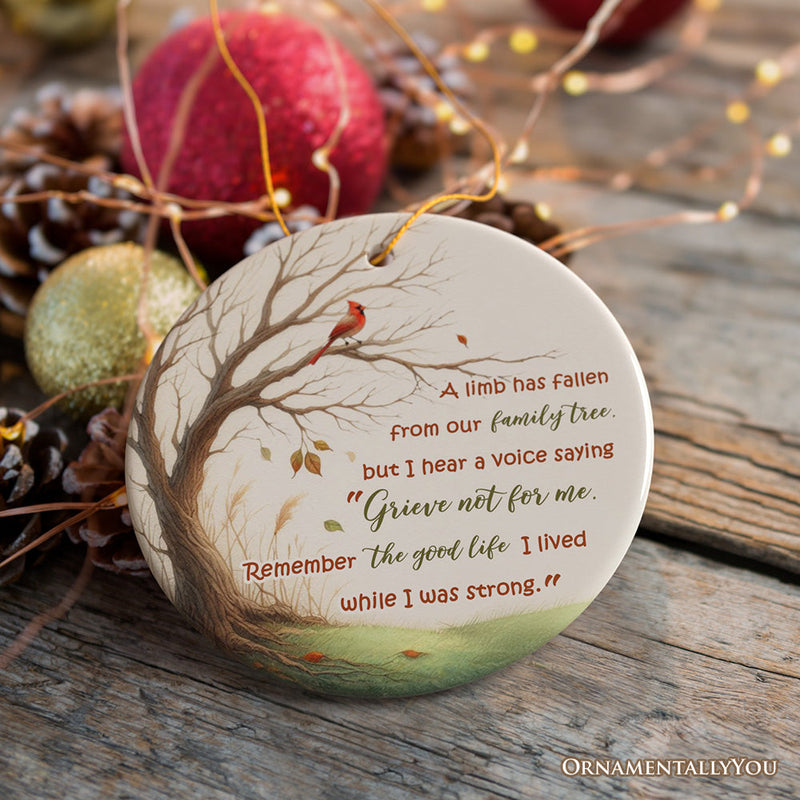 A Life Well-Lived Memorial Tree Ornament, Cherished Family Christmas Keepsake