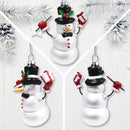 Classic Winter Snowman Set of 4 Glass Christmas Ornaments, Nostalgic Holiday Collection Set