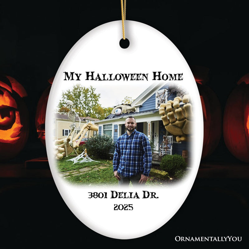 Haunted House Photograph Custom Tree Halloween Ornament