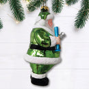 Pothead Santa Glass Christmas Ornament, Merry Weedmas Funny Pot Decoration