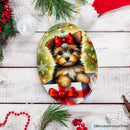 Precious Yorkshire Terrier Christmas Gift Ornament, Sweet Holiday Scene Decor