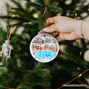 City of North Pole Alaska Artistic Christmas Ornament, Decorated Ceramic Souvenir with Santa and Elf Themes