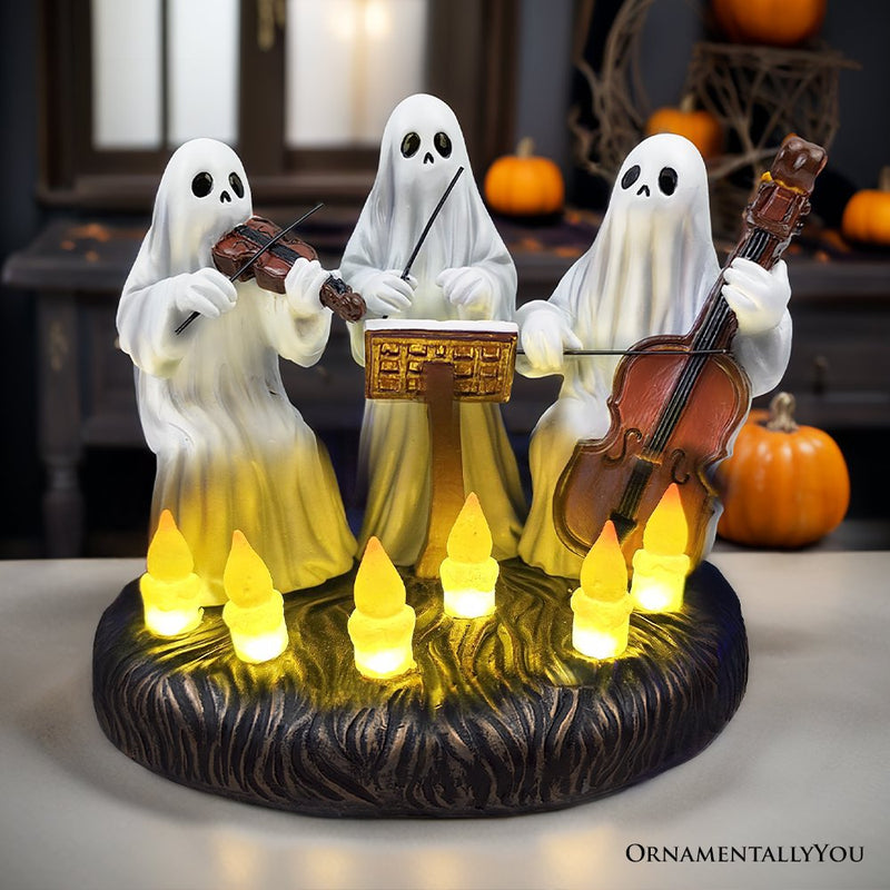 Ghostly Ensemble Trio Lighted Spooky Home Figurine, 5.5" LED Haunted Halloween Ghost Statue