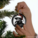 Grim Plague Doctor With Santa Hat Ceramic Ornament, Dark Christmas Keepsake for Halloween Tree