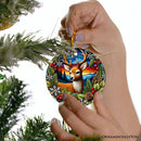 Majestic Winter Deer in Holly Branches Ornament, Enchanting Holiday Wonderland for Christmas Tree Decor