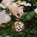 Adorable Welsh Corgi with Santa Hat Ornament, Jolly Christmas for Heartfelt Gift