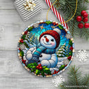 Frosty and Holly Snowman Ornament, Gift and Decor for Cheerful Winter Christmas Tree