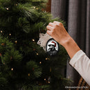 Grim Plague Doctor With Santa Hat Ceramic Ornament, Dark Christmas Keepsake for Halloween Tree