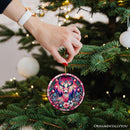 Mystical Yuletide Deer Pink Themed Ornament, Elegant Christmas Tree Decor