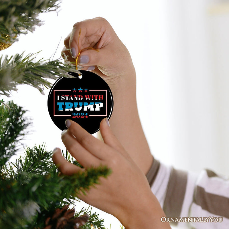 Quote I Stand with Trump Christmas Ornament, Gift for Republican Supporter