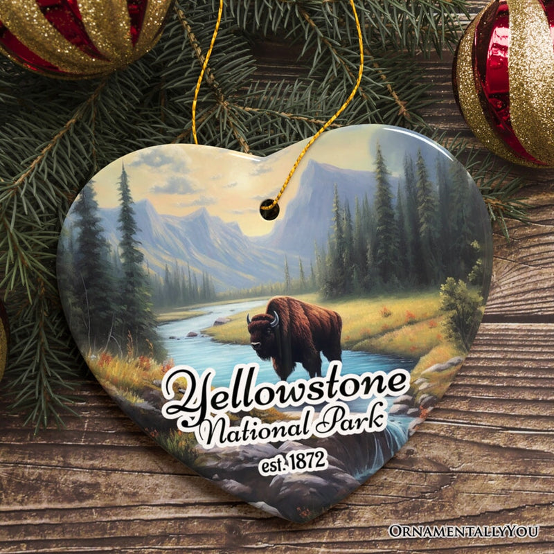 Artistic Yellowstone National Park Christmas Ornament, Gift for Nature Lovers