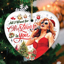 All I Want for Christmas is You Elegant Artistic Musical Christmas Ornament, Classic Tree Decoration