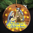 Festive Nativity Ornament with Jesus and Mary Birth of Christ Iconography