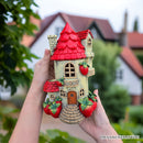 Solar Powered Strawberry Fairy Home Garden Statue, 10" Unique Spring Decoration