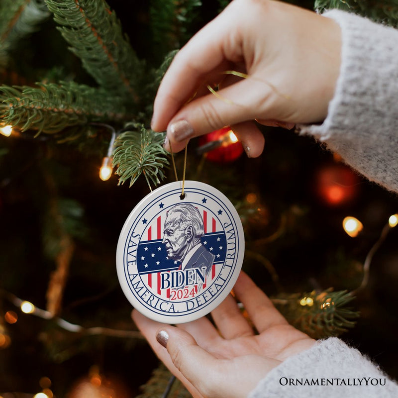 Joe Biden 2024 Presidential Election Ceramic Ornament, Save America