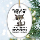 Please Do Not Disturb Quirky Cat Ornament, Cute and Funny Christmas Gift
