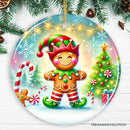 Gingerbread Man as a Christmas Elf Ornament, Magical Holiday Gift and Tree Decor