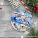 Illustrated Scenery White Sands National Park Ceramic Ornament, New Mexico Travel Souvenir and Christmas Gift