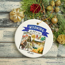 Artistic Wyoming State Themes and Landmarks Christmas Ornament