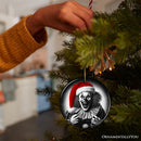 Sinister Santa Clown Ceramic Ornament, Eerie Christmas Decoration for Halloween Tree