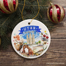 Artistic Utah State Themes and Landmarks Christmas Ornament