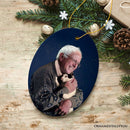 Bernie Sanders Ornament, Christmas Decoration Bernie Holding Cat