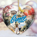 Greece Historical Landmarks and Cultural Ornament, Artistic Greek and Athens Handmade Christmas Gift and Travel Souvenir