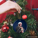 Bernie Sanders Ornament, Christmas Decoration Bernie Holding Cat