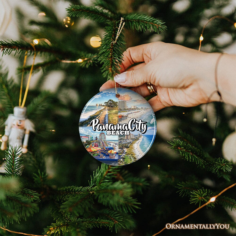 Panama City Beach Tropical Paradise Ornament, Florida Coastal Christmas Gift and Souvenir