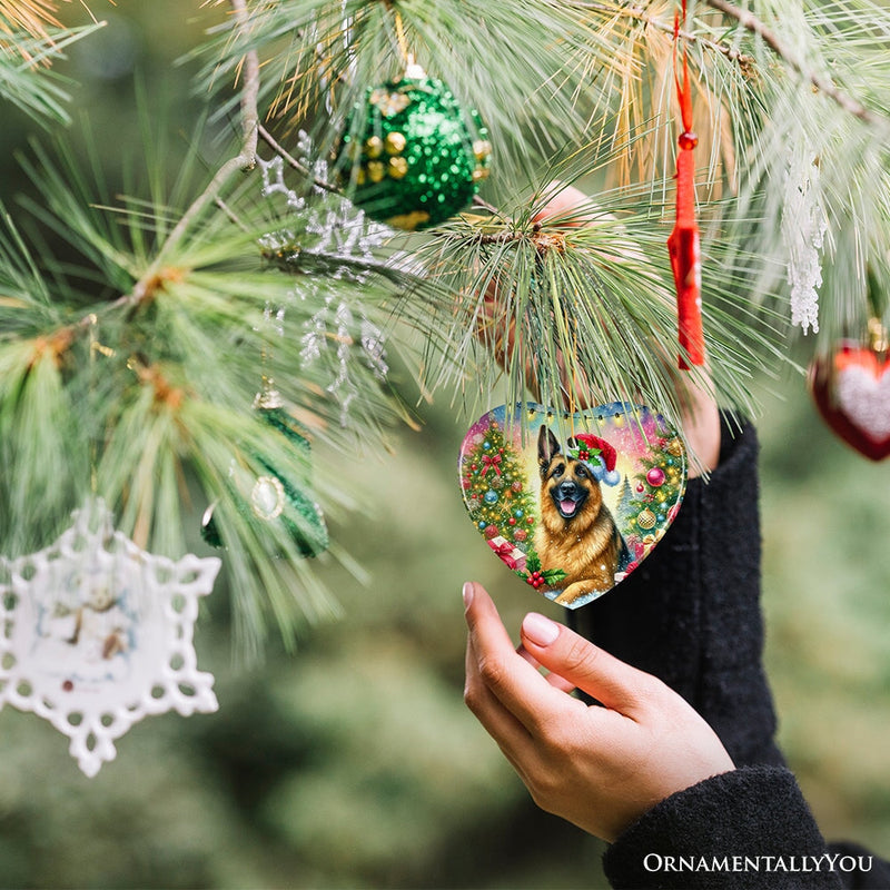Winter Wonderland German Shepherd Ornament, Gift and Decor for Cozy Christmas