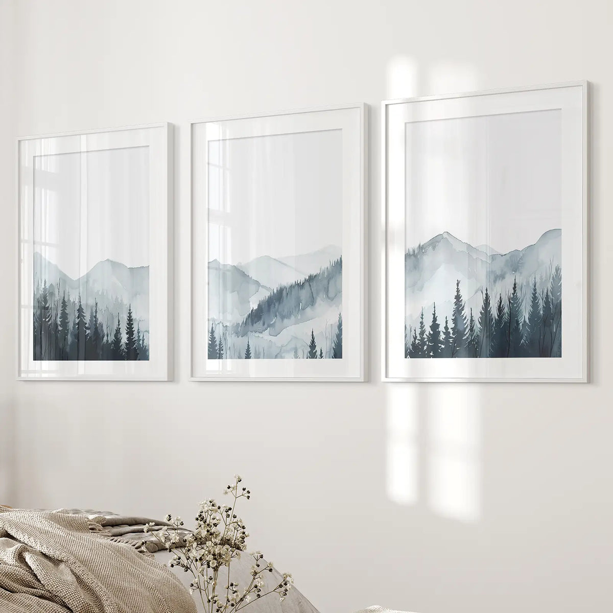 Watercolor Mountain Landscape Wall Art Posters, photo 6 of 10