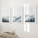 Watercolor Mountain Landscape Wall Art Posters by Wall Art Set