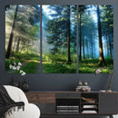 Forest Sun Shine Wall Art Canvas Print