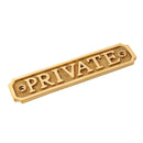 Brass "Private" Door Sign 4-3/4" W x 1-1/4" H - Door Hardware Office Sign by Forge Hardware Studio