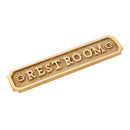 Brass "Restroom" Door Sign 5-1/4" x 1-1/4" - Brass Bathroom Door Sign by Forge Hardware Studio