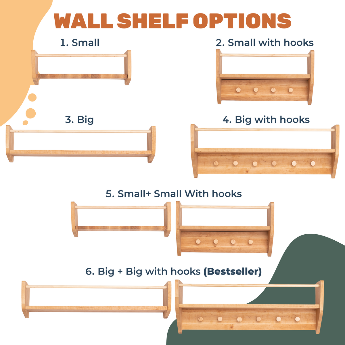 Nursery Wall Shelf with Hooks, photo 9 of 9
