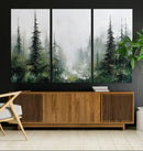 Abstract Forest Wall Art Canvas Print – Framed Green White