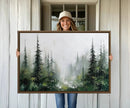 Abstract Forest Wall Art Canvas Print – Framed Green White