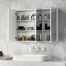 Frameless Bathroom Wall Mounted Mirror Cabinet with 3 Doors and Adjustable Shelves by LJGDeals