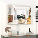 Frameless Bathroom Wall Mounted Mirror Cabinet with 3 Doors and Adjustable Shelves by LJGDeals